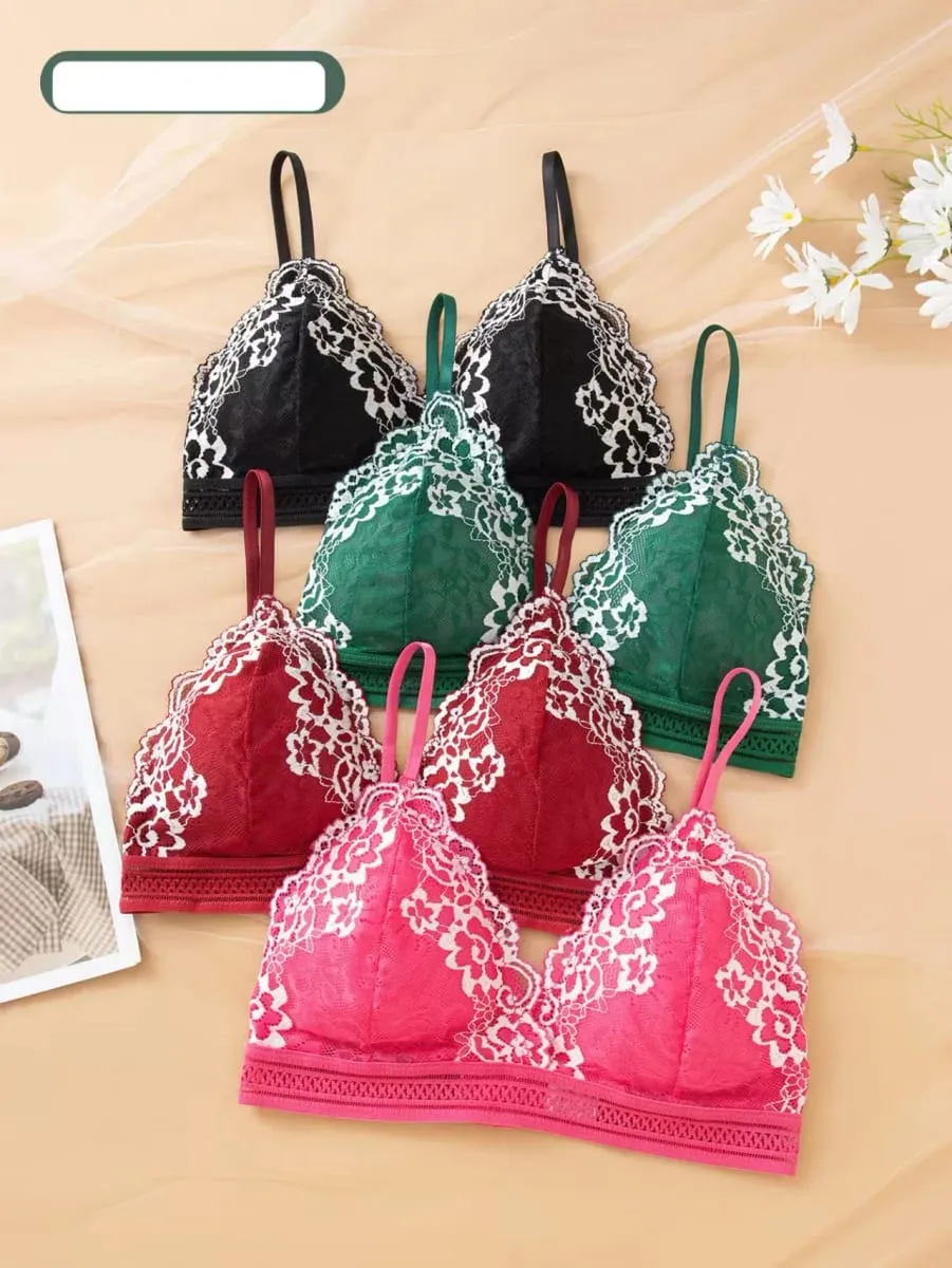 Sexy Lace Lingerie Set Thin Mold Cup No Steel Ring Comfortable Push Up Bra Set For Women