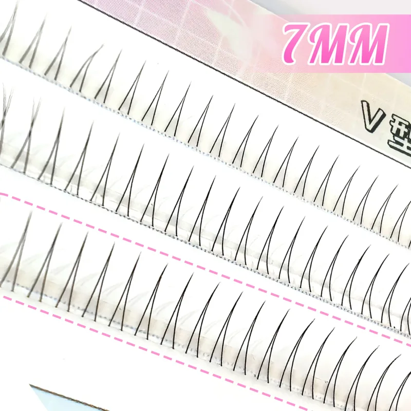 C Curl V Shape Black Under Eyelashes Natural Soft Manga Comic Eye Lashes Korean Style Bottom Lashes Eyelash Clusters Bunches