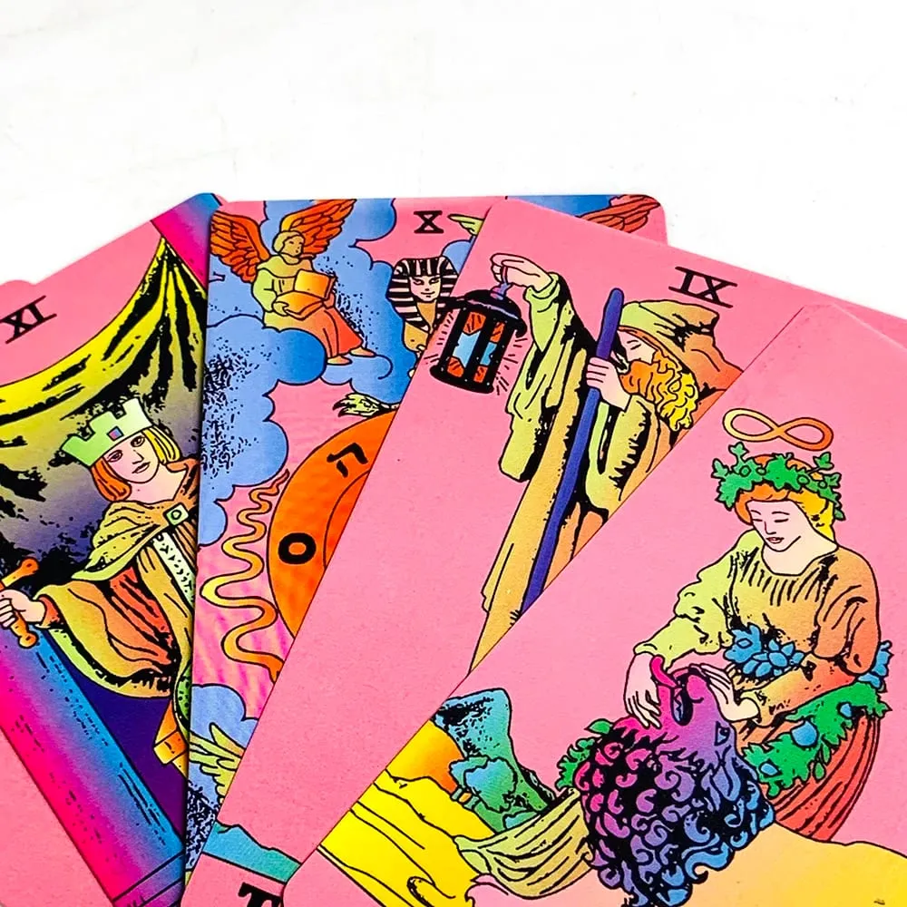 Pink Tarot Decks 78pcs Tarot Card Prediction Divination Tarot Deck English Version Oracles Deck Board Game Family Gathering Game