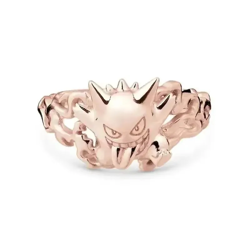 New Pokemon Litwick Dragonair 925 Silver Couple Ring Anime Fashion Cartoon Accessories Cospaly Peripherals Christmas Gifts