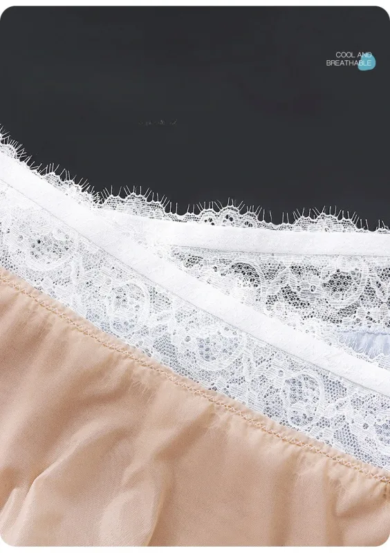 Lace Edge Ice Silk Men's Triangle Pants Traceless Breathable Thin Men's Underwear Low Waist Soft Seamless Comfort Male Briefs