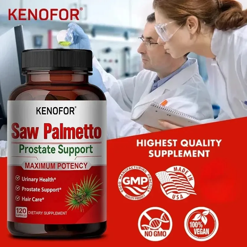 Saw Palmetto Capsules - สุขภาพต่อมลูกหมากชายป้องกันผมร่วงและบรรเทาความผิดปกติของปัสสาวะบ่อย Hair Care