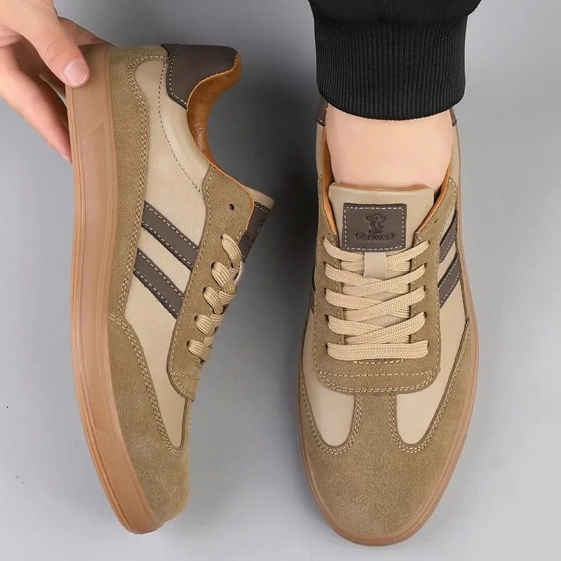 High Quality Leather Sneakers Men Trainers Classic Casual Sports Shoes Man Flat Sneakers Outdoor Non-slip Men's Skateboard Shoes