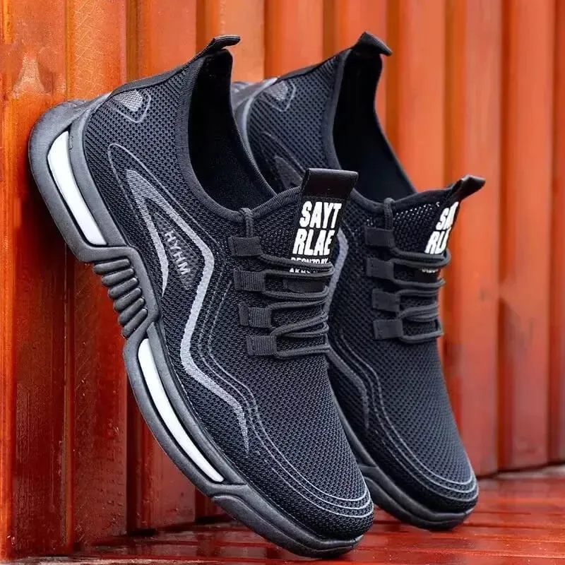 2026 Men's Vulcanize Shoes for Outdoor Comfortable Air Mesh Gym Shoes Summer Breathable Men Loafers Wide Slip On Walking Shoes