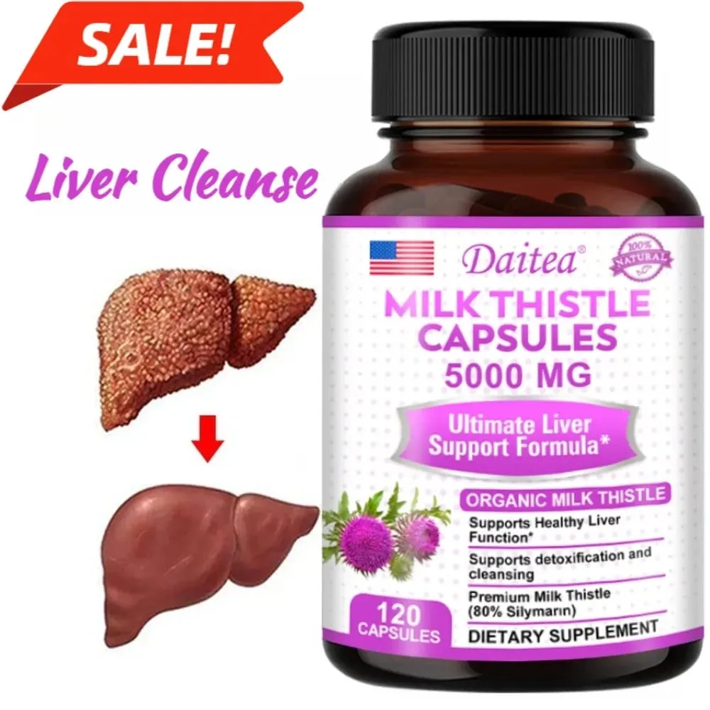 Milk Thistle with Dandelion Root - Antioxidant Liver & Kidney Health Support Supplement - Vegan Non-GMO Gluten Free
