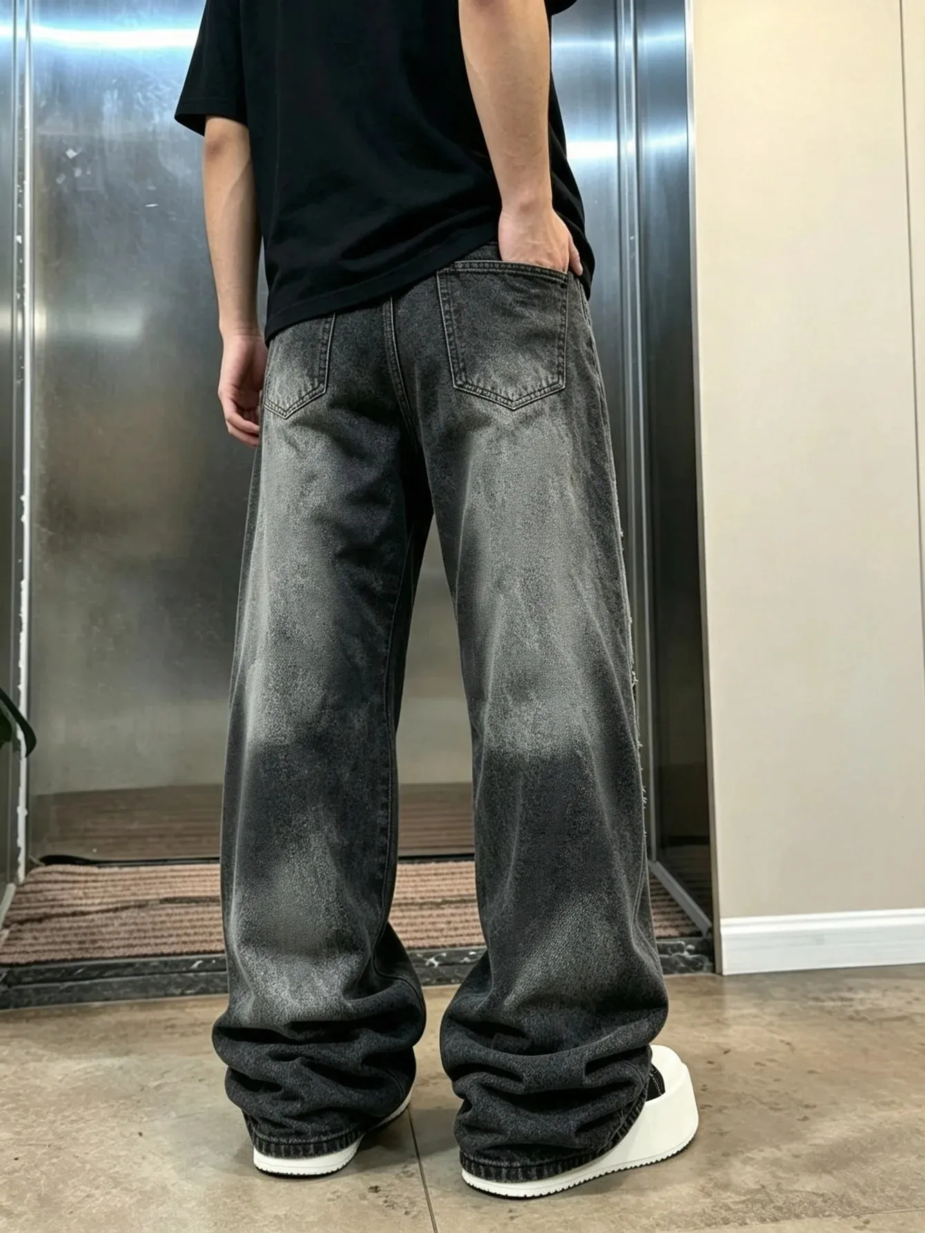 Trendy Y2K Wide Leg Denim Jeans for Men American Streetwear Loose Fit Trousers Perfect Gift Choice for Husband & Lover