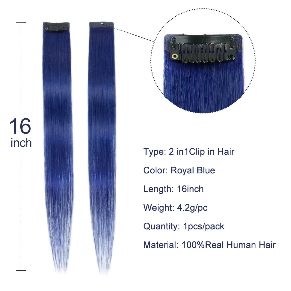 2 Pcs Pink Hair Extensions 16Inches Straight Colored Hair Colorful Clip in Extensions Highlight Party for Girls and Women Gift