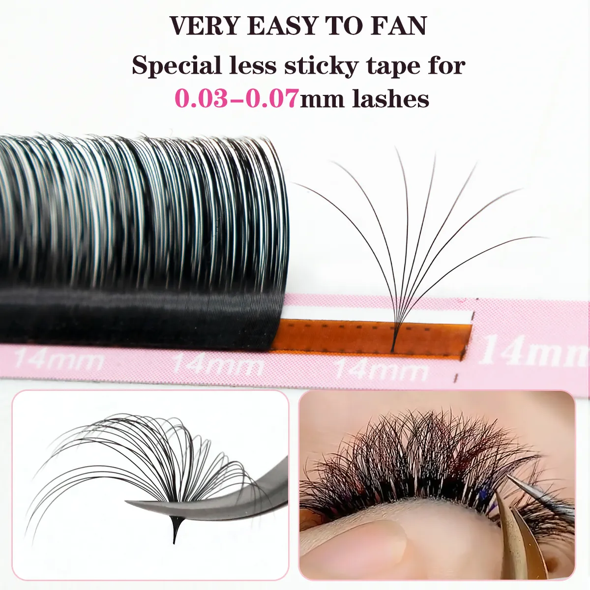 Qeelasee Professional Mink Individual False Eyelash Extensions Maquiagem Cilios Volume Fan Eye Lashes Wholesale Supplies