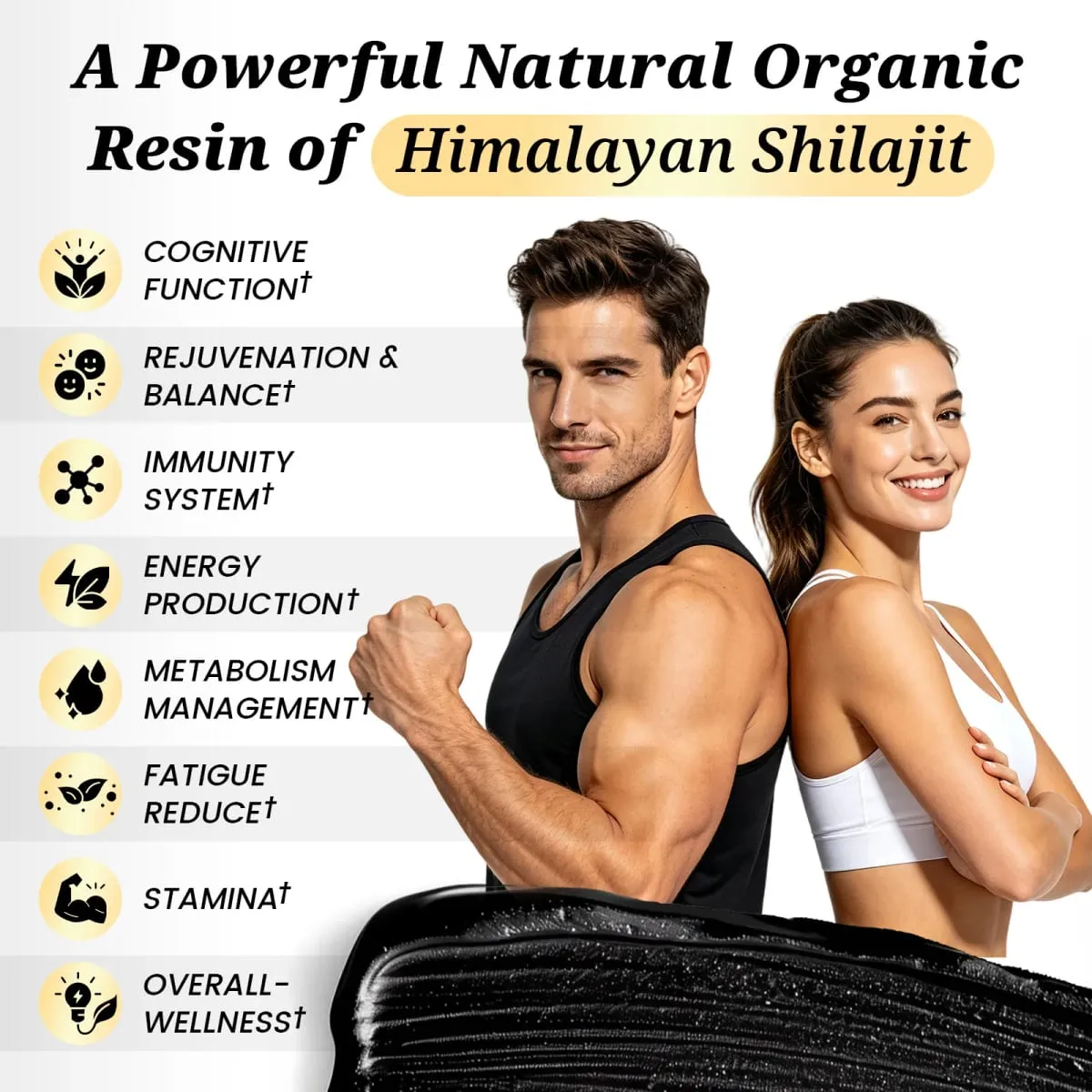 Mulittea High Purity Original Shilajit Mineral Supplement na may 85+ Trace Minerals at Fulvic Acid para sa Man Energy Stamina