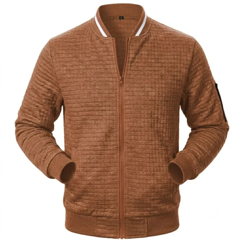 Autumn Men's Full Zip Athletic Sweatshirts Jacket Long Sleeve Casual Coats Men Sports Running Track Jacket Lightweight Outerwear