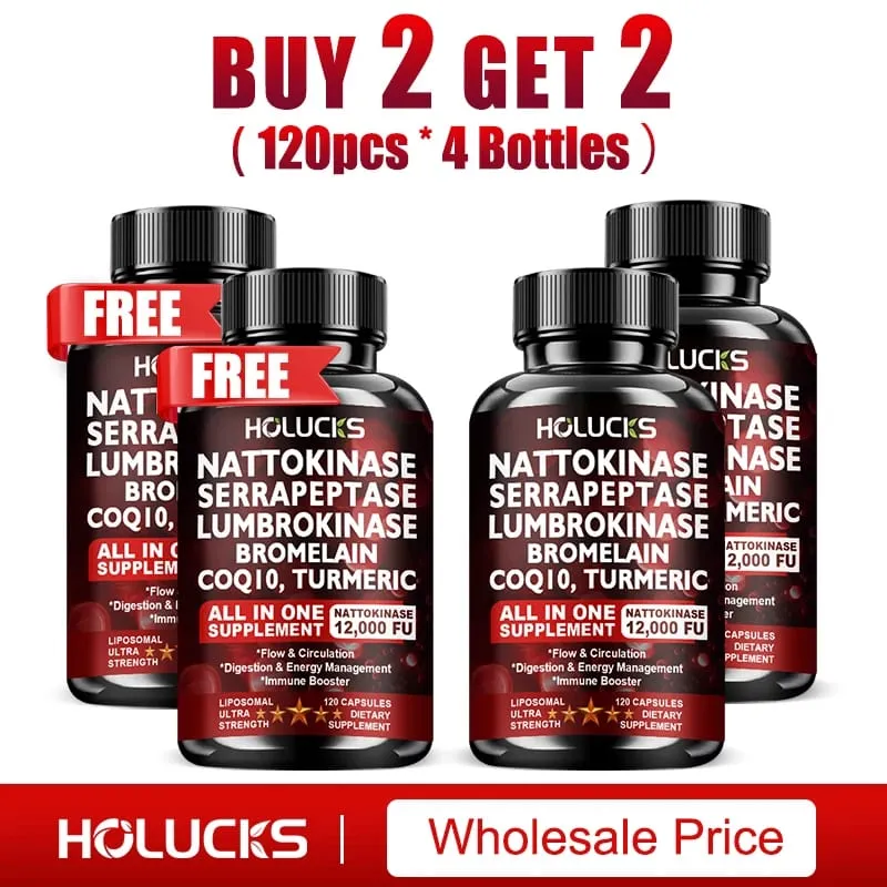 Nattokinase Supplement with COQ10 for Cardiovascular & Circulatory Support Heart Health Vegan & Gluten Free