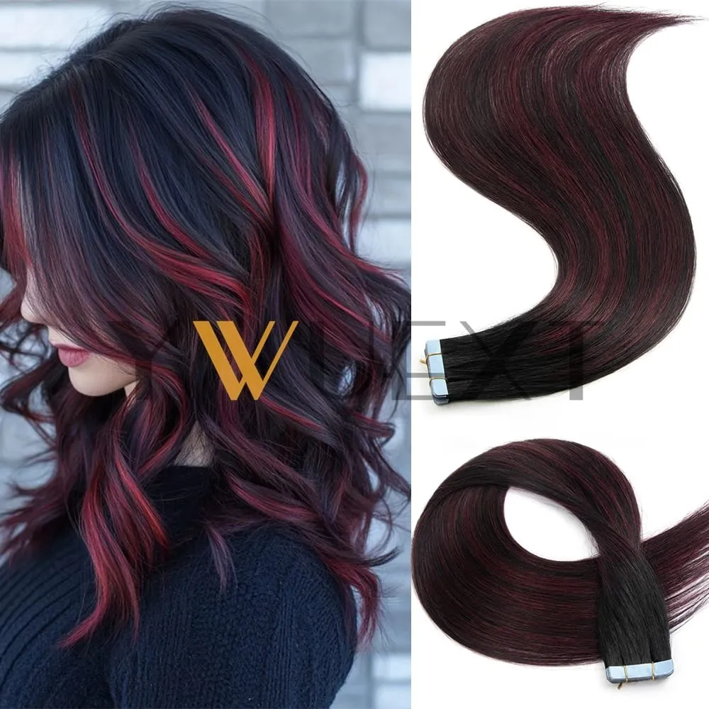 Real Human Hair Tape in Extensions 16'' 20'' Natural Straight High Light Seamless Tape Hair 20pcs On Double Sided Tape 30g/pack