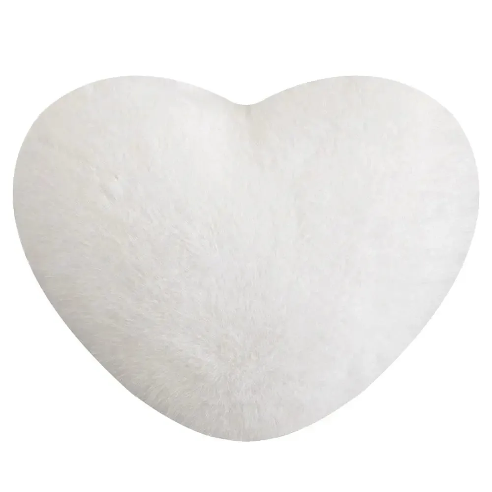 New Fur Heart Pillow Pink Color Love Heart Shaped Soft Pillow PP Cotton Fluffy Stuffed Pillow for Birthday
