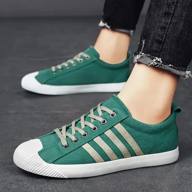 Hot Sale Summer Canvas Sneakers For Men Breathable Men's Casual Shoes Comfortable Low-cut Flat Sneakers Man Vulcanization Shoes