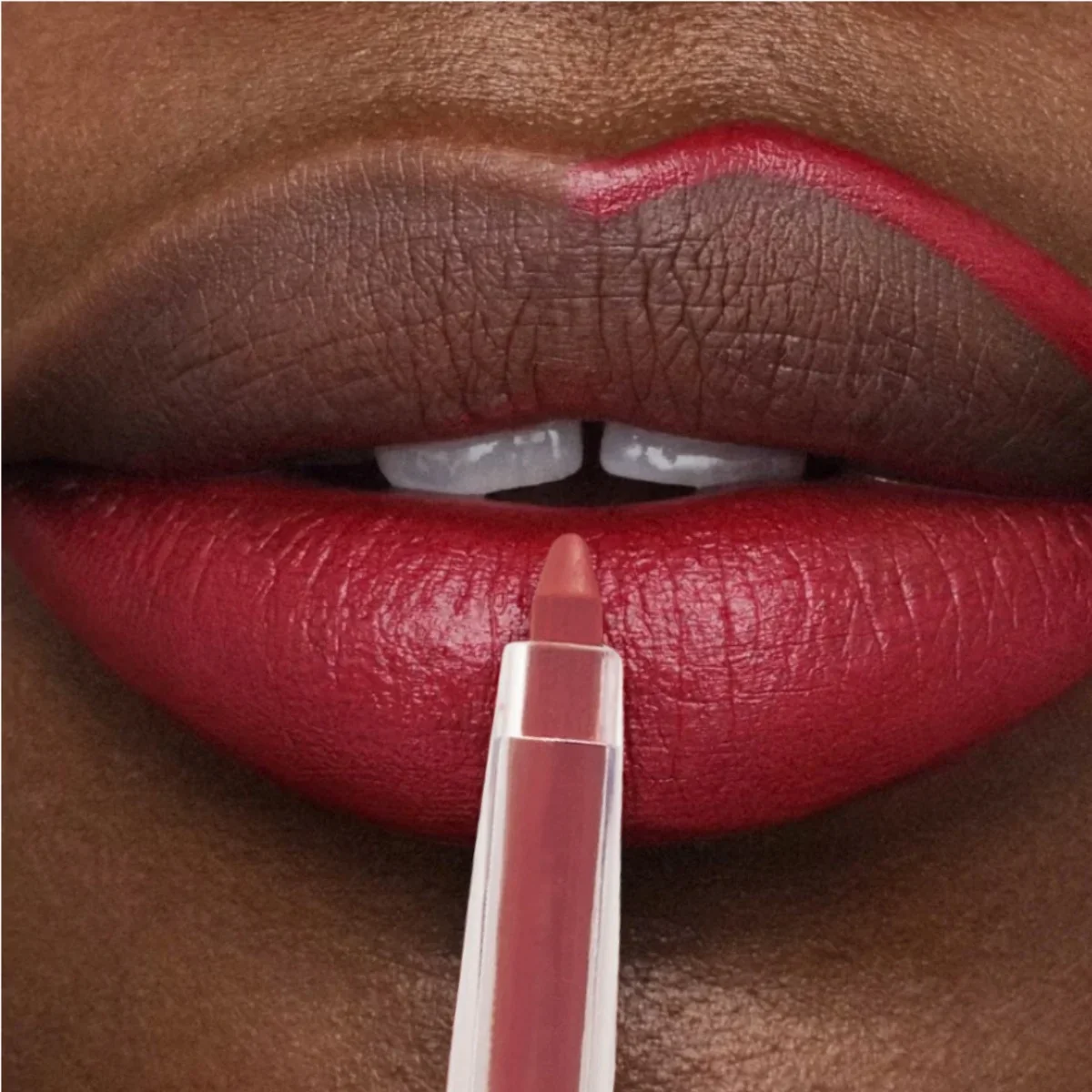 Matte Velvet Lip Liner Seksi Tahan Air Cair Lip Liner Tahan Lama Tanpa Tanda Kosmetik Rias Merah Telanjang