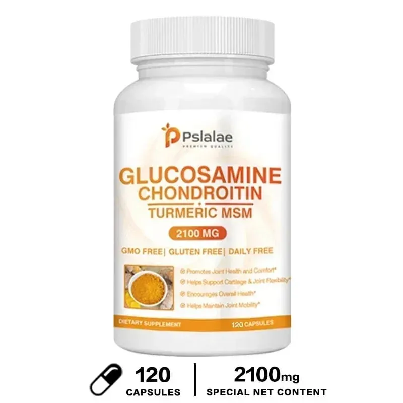 Chondroitin Turmeric MSM Glucosamine Triple Strength 2100 Mg for Hips Knees Joints & Back Comfort - Joint Supplements