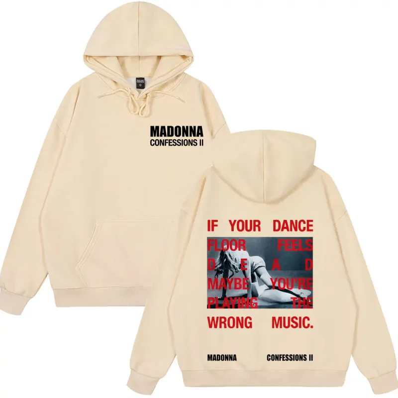 Madonna CONFESSIONS II Album Tour 2026 Print Hoodie Men Women Vintage Sweatshirts Loose Casual Oversized Long Sleeves Pullover