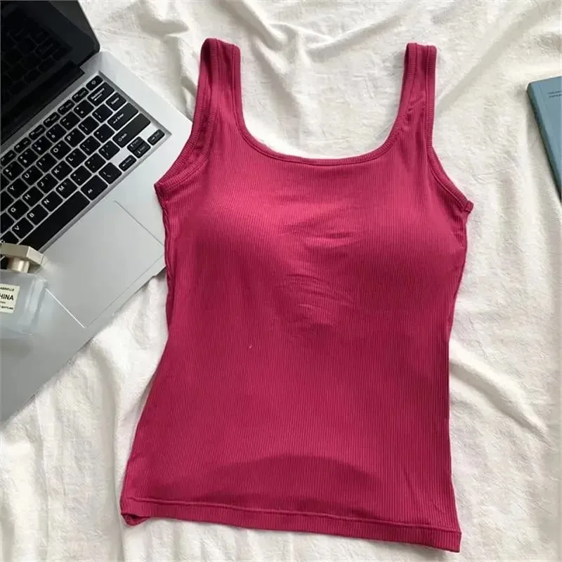 Red Bal Strap Vest Women's Tight Elastic ort Top with Chest Pad ort Wrap Chest irt Autumn Outdoor Wear Sports Top