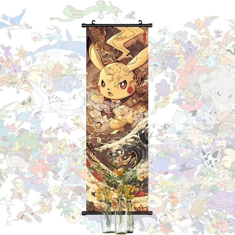 Έντυπη αφίσα Anime Έργα τέχνης τοίχου Gengar Εικόνες Charizard Ζωγραφική Καμβάς Pikachu Κρεμαστά ειλητάρια Διακόσμηση δωματίου στο σπίτι