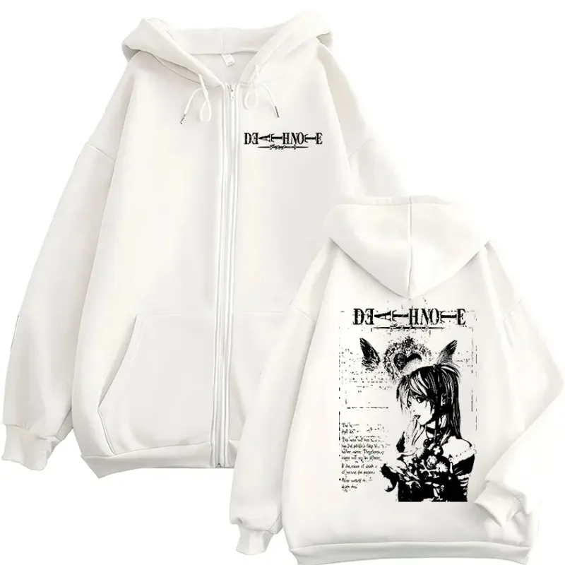 Anime Death Note Misa Amane Zipper Hoodies Men Women Clothing High Quality Fashion Casual Zip Up Hooded Sweatshirts Jacket Coats