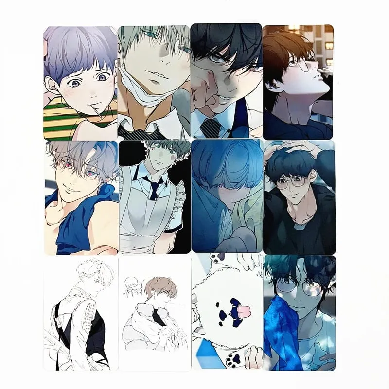 4-12Pcs Korean BL Manhwa Photocards Baek Cirrus Yeon Skylar Couple Character HD Printed LOMO Cards for Fan Collection