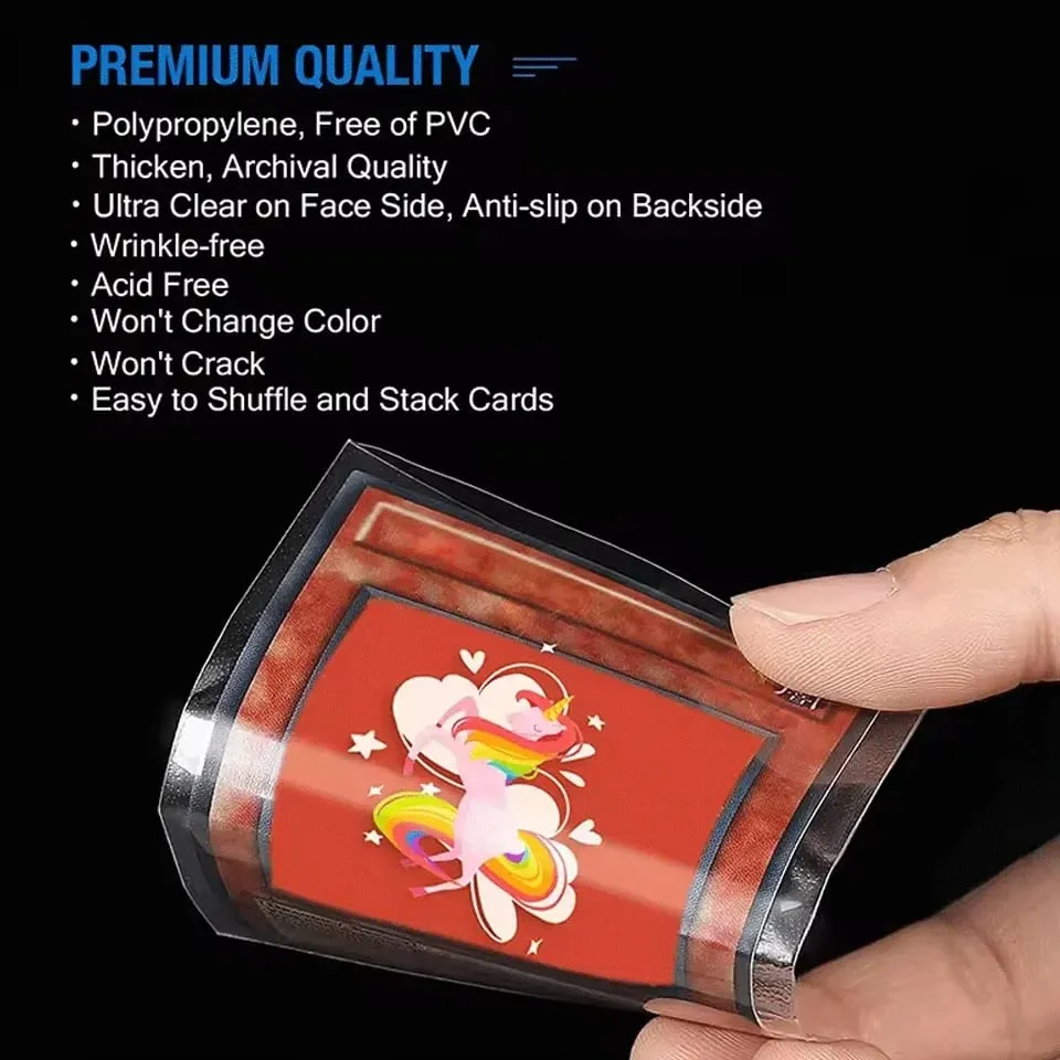 100/300Pcs Soft Transparent Card Sleeves Premium Clear Plastic Sleeves Playing Games Collectible Card Protector Cards Sleeves