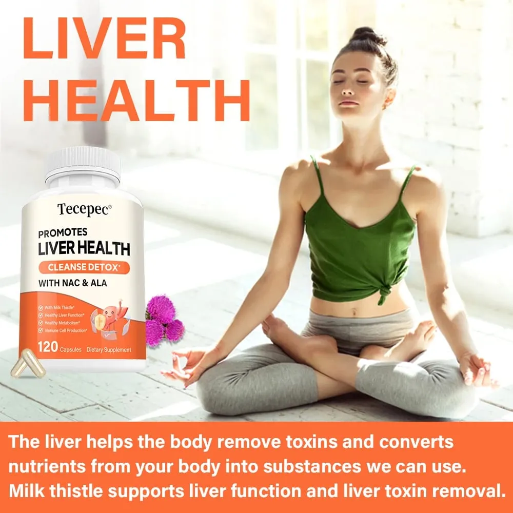 Milk Thistle Extract Capsule with NAC for Antioxidant Detox & Cleanse Liver Health Function Support Herbal Supplement