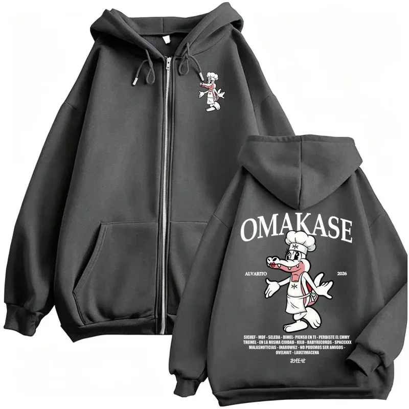 Omakase Alvaro Diaz Tour Zip Up Hoodies Men Women Harajuku Classic Retro Jacket Sweatshirt Coats Casual Bodywarmer Zipper Hoodie