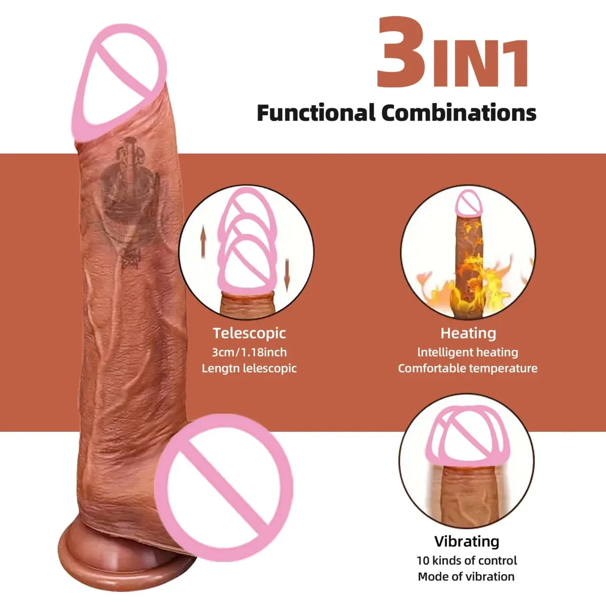 Realistisk Dildo Vibrator Trådlös Fjärrkontroll Roterande Penis Sugkopp G-punkt Clit Stimulator Sexleksaker Teleskopiska Vibrerande Dildos — image 2