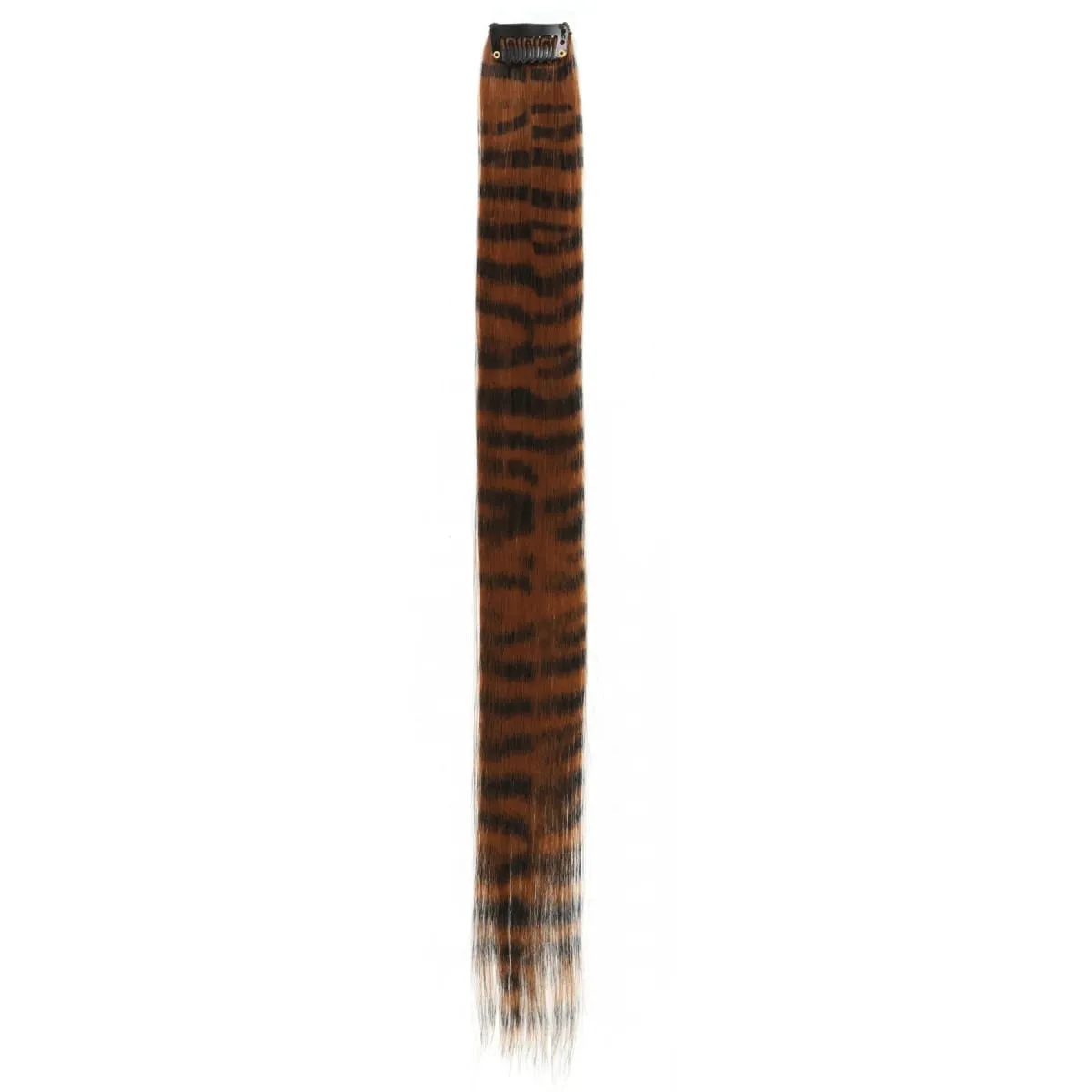 Synthetic Hair Extension 18 Inch Colorful Clip-In Hair Extensions Leopard Print Hairpiece For Women Girls Party Daily Use