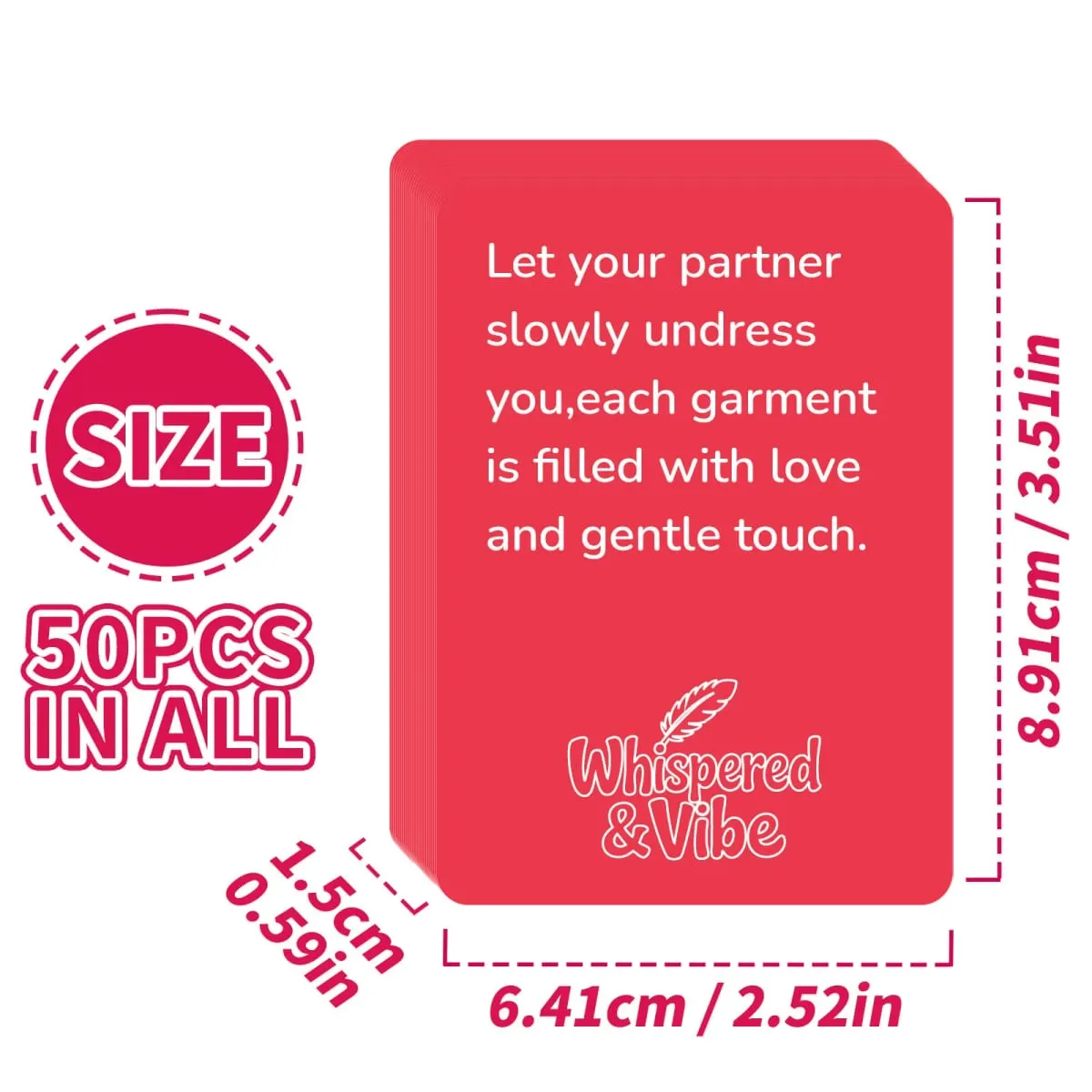 Whispered & Vibe Couple Reconnection Cards 9*6.7cm- 50 Romantic Foreplay Challenges & Intimacy Building Games for Adults