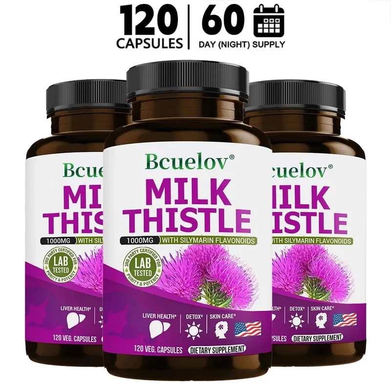 Milk Thistle Capsules Liver Health Support Gut & Immune Health Skin Beauty Liver Function
