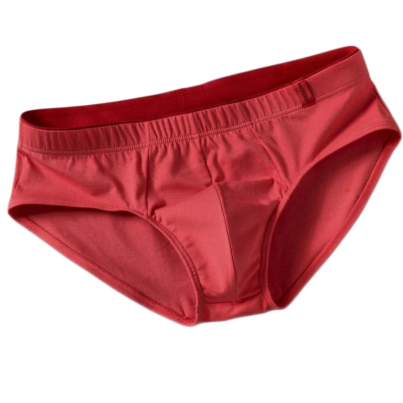 Men Briefs Solid Color Cotton Youth Briefs Waist Comfortable Sexy Explosion Trend Breathable Underwear Sissy Panties