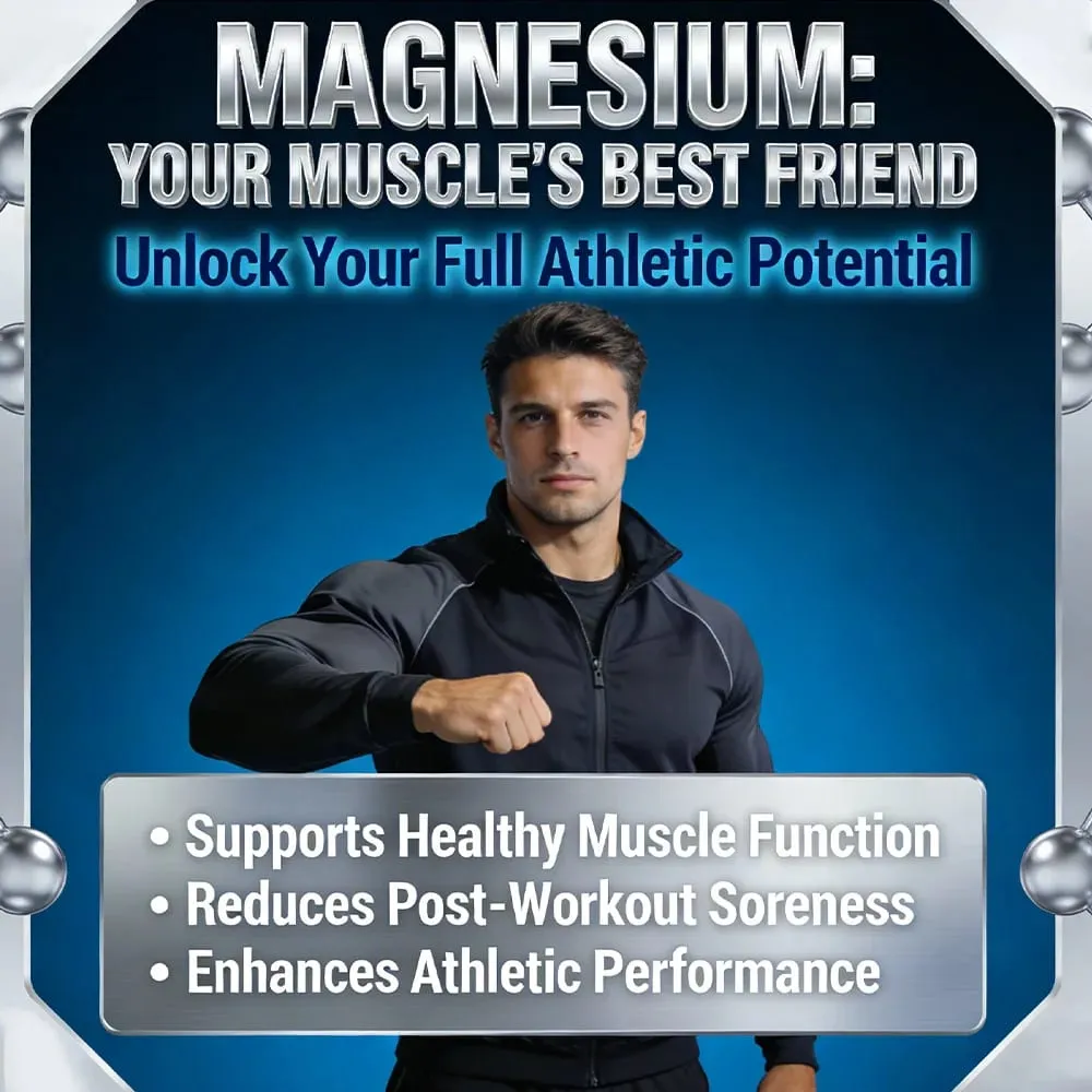 Magnesium Complex Capsules - boron/L-Threonate + Zinc D3 B6 High Absorption Muscle Bone Brain Sleep Health Anxiety Relief