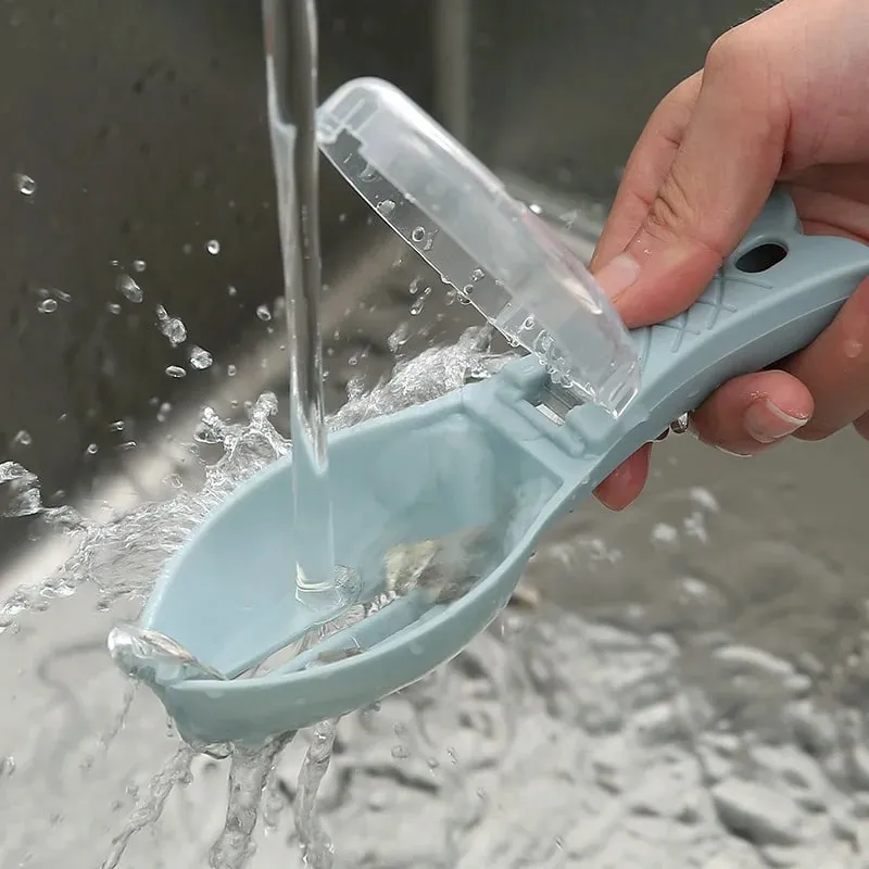 Use a Cover-Equipped Fish Scale Scraper Manual Fish Scale Remover Kitchen Fish Scale Scraper Manual Tool for Removing Fish Scales. — image 7