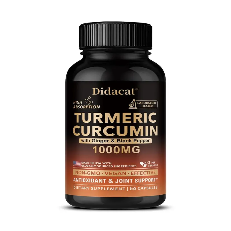Turmeric Curcumin with Ginger & Black Pepper 1000mg High Absorption Antioxidant & Immune Support 30/60/120 Capsules