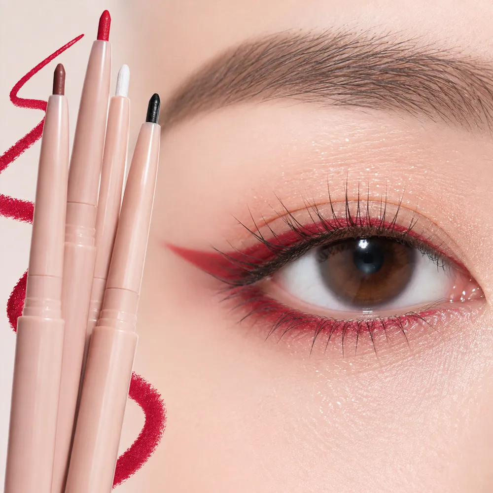 Ultra-fine Matte Red Gel Eyeliner Pencil Brown Under Eye Liner Pen Waterproof Matte Aegyosal Lying Silkworm Eyes Makeup
