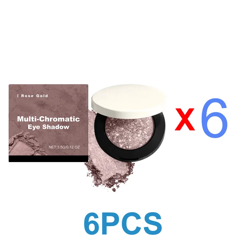 Rose Gold Shimmer Shine Eye Shadow Daily Natural Glow Colorful Lustrous Eyeshadow Portable Compact Palettes For Travel Office Dating Party Eye Makeup Cosmetic