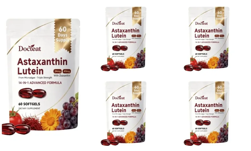 Triple Strength Eye Supplement Lutein Astaxanthin Zeaxanthin Vision Support for Screen Glare & Digital Eye Strain 60 Softgels
