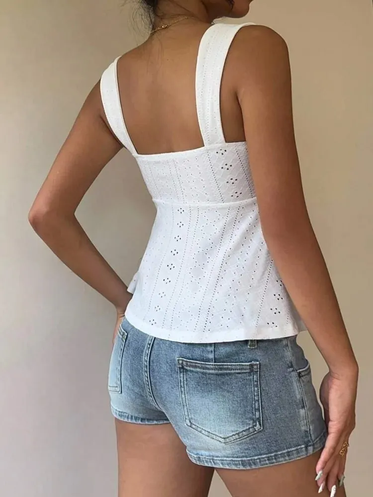 Woman Sweetheart Neck backless Pleating Bow Knot A-line Tank Top Summer Cute Sexy Soft Comfortable Y2K Sweet Top