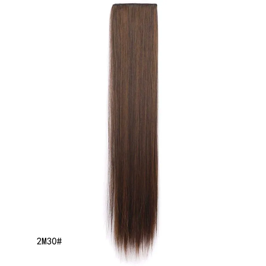 Clip in Hair Extension for Women - 3 Pcs Thick Double Weft Long Straight Soft Synthetic Blends Well Hair Extension 20inch Dark B