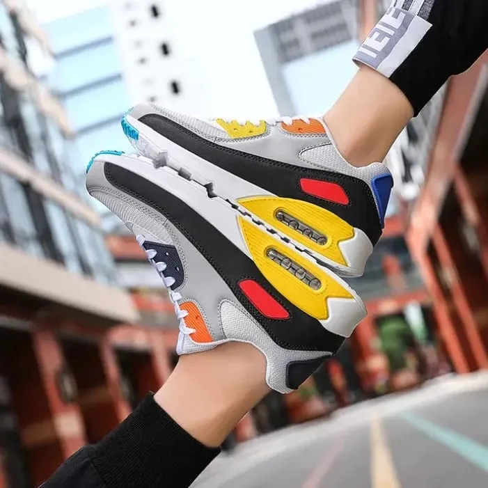 Comfortable and Non Slip Men's Leisure Shoes Anti Odor Autumn New Item Color Blocked and Non Slip Outdoor Couple sneakers