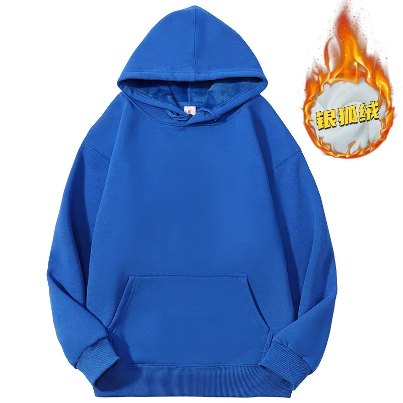Customized Your Brand Logo DIY Design 600GSM Mens Hoodies High-quality Women Sweatshirt Solid Color Cotton Loose Streetwear