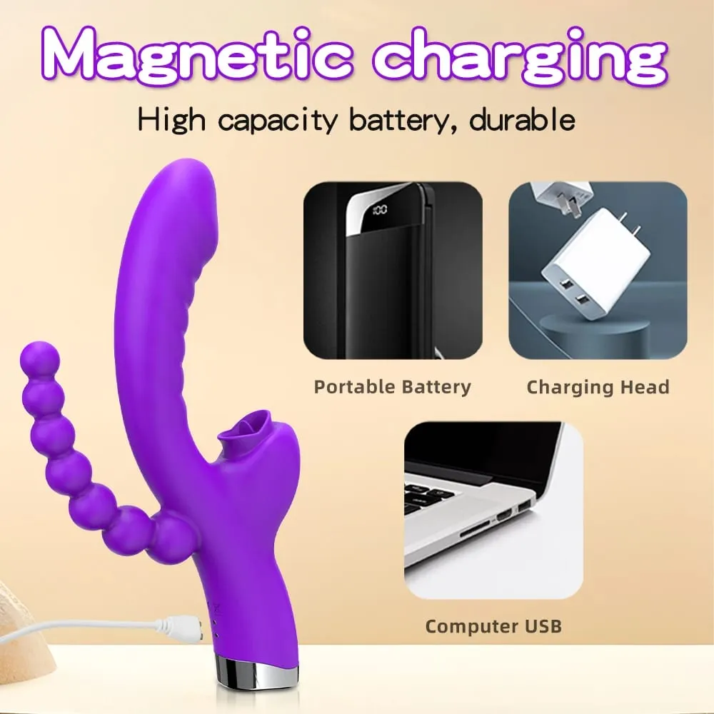 3 i 1 Tapping Flapper Vibrator Analsex Klitoris Klit Sucker Stimulator Sexlegetøj Kvinde Slikker Sutte Vibratorer Voksenvarer