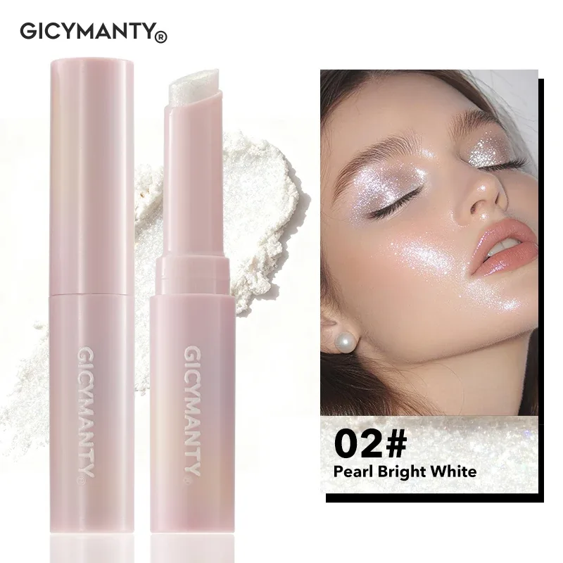 Jelly Eyeshadow Stick Holographic Pearl Shimmer and Delicate Glitter for Eye Brightening