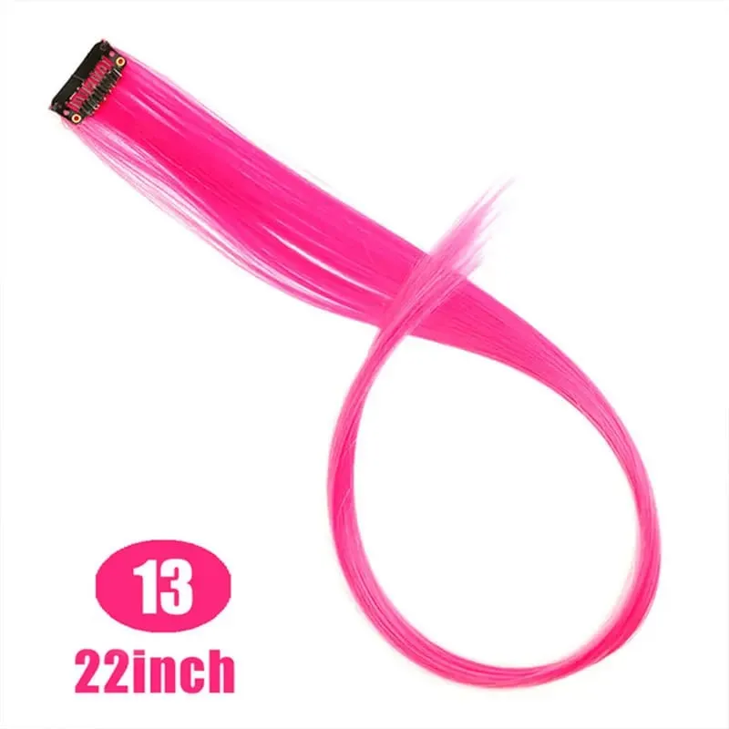 Fashion Color Hair Pieces Hanging Ear Dye Hair Extensions Color Strips One Clip Long Hair Extensions for Woman Daily Use