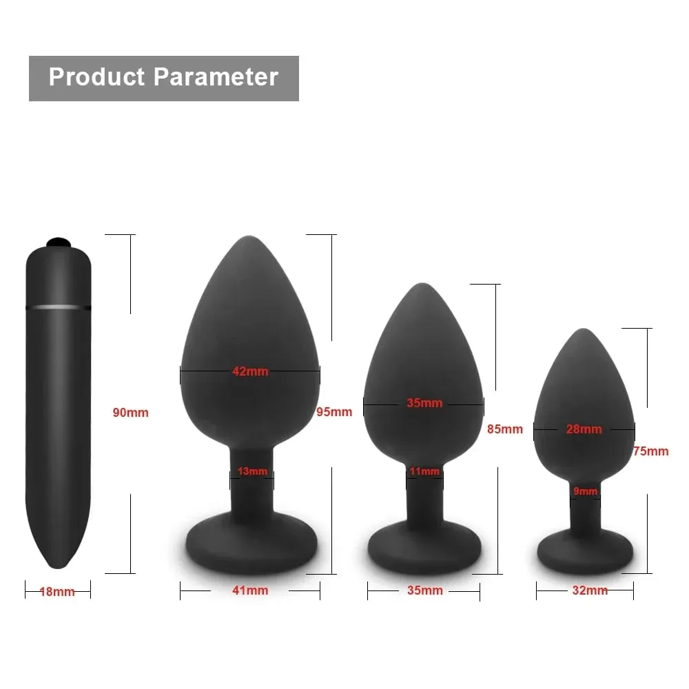 Anal Toy Soft Silicone Anal Plug Mini Bullet Vibrator Butt Plug Men Women Gay Couples Anal Prostate Stimulator Sex Toy for Adult