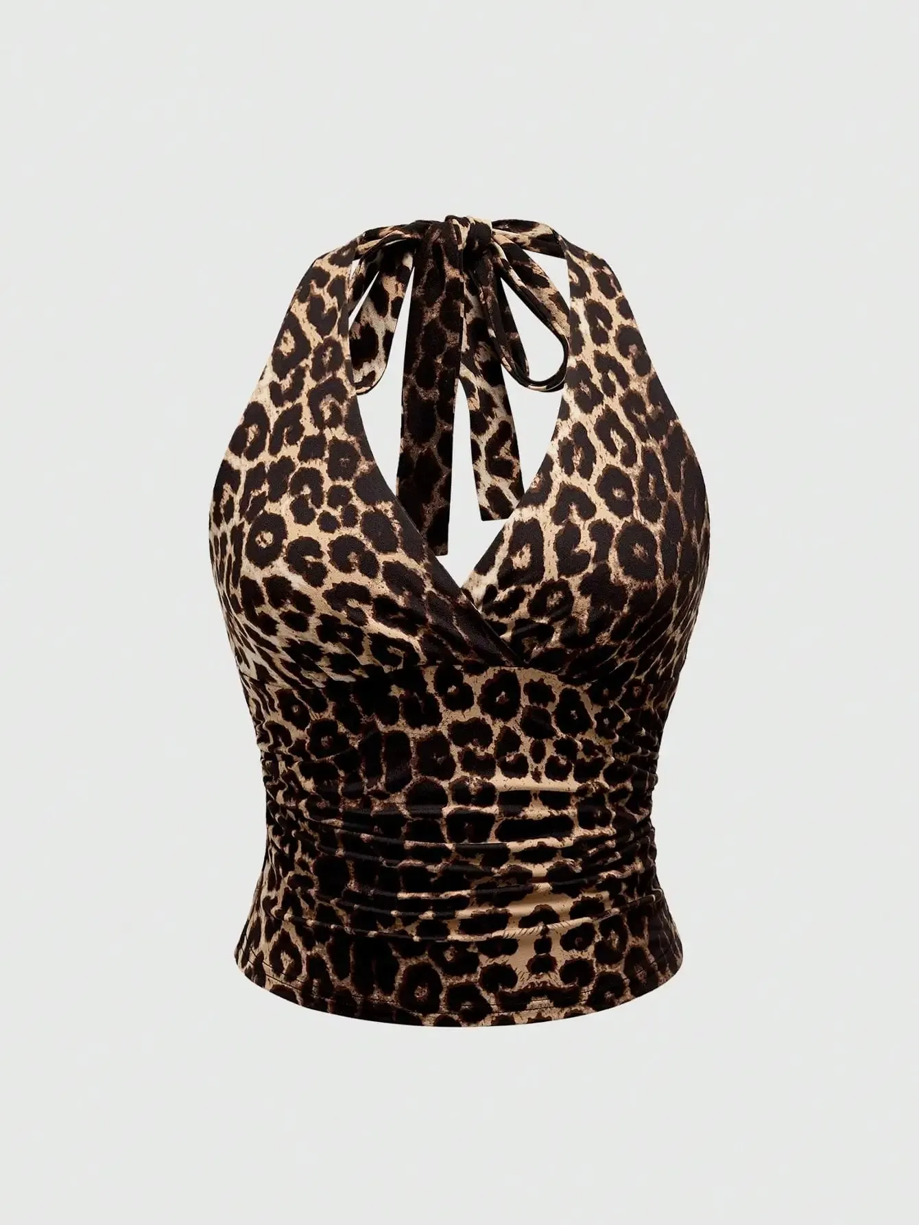 European and American Spring Summer and Autumn Hot-Selling Leopard Print Casual Large Size Neck Vest