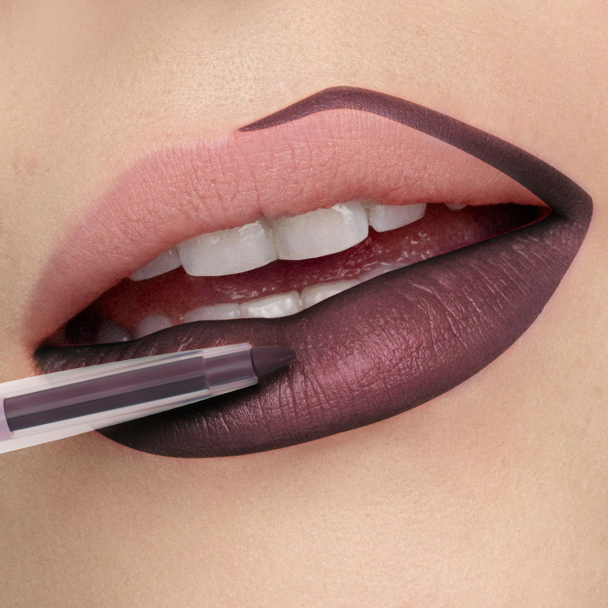 Matte Velvet Lip Liner Seksi Tahan Air Cair Lip Liner Tahan Lama Tanpa Tanda Kosmetik Rias Merah Telanjang