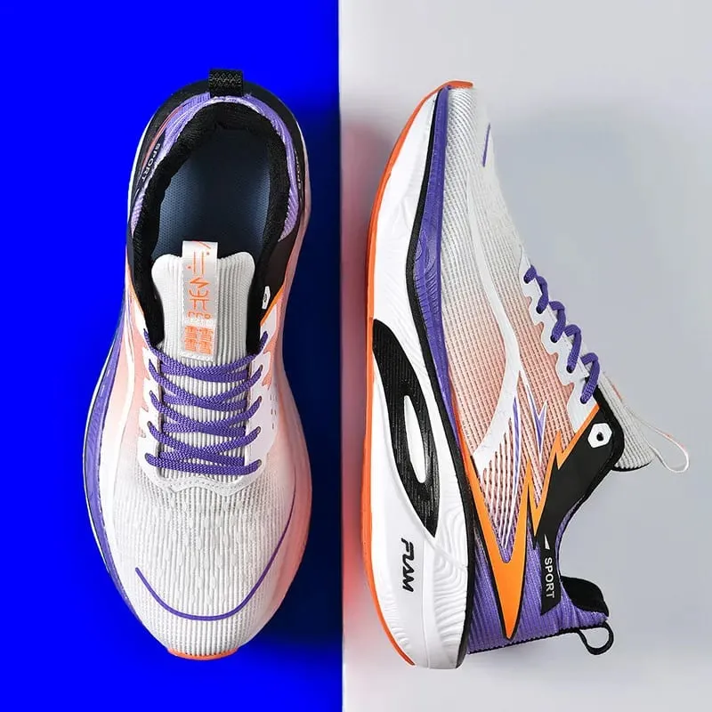 Men Sports Running Shoes Carbon Board Air Cushion Breathable Lightweight Women's Comfortable Athletic Nonskid Sneakers